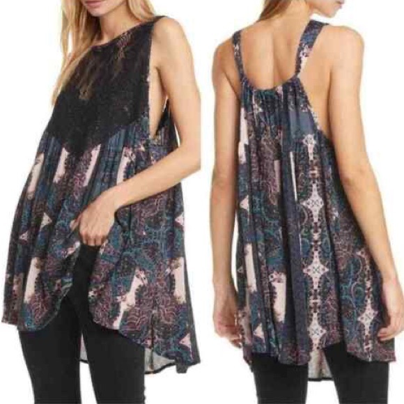 Free People Tops - 23. NWT Free People Count Me in Trapeze Tunic / Mini Dress in Black Combo